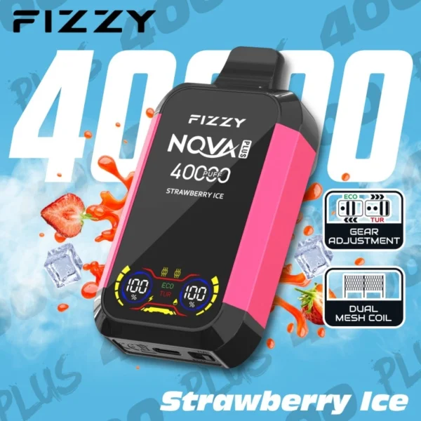 Strawberry Ice flavor vape with eco-turbo settings and sleek design