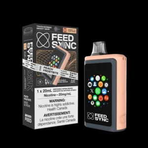 Peach Frostbite Feed Sync disposable vape in pastel casing