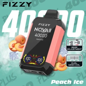 Peach Ice FIZZY NOVA Plus with frosty vape effect and dual mesh coil