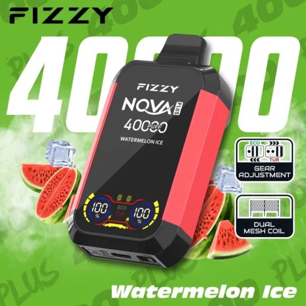 Watermelon Ice FIZZY NOVA Plus disposable vape with icy undertones