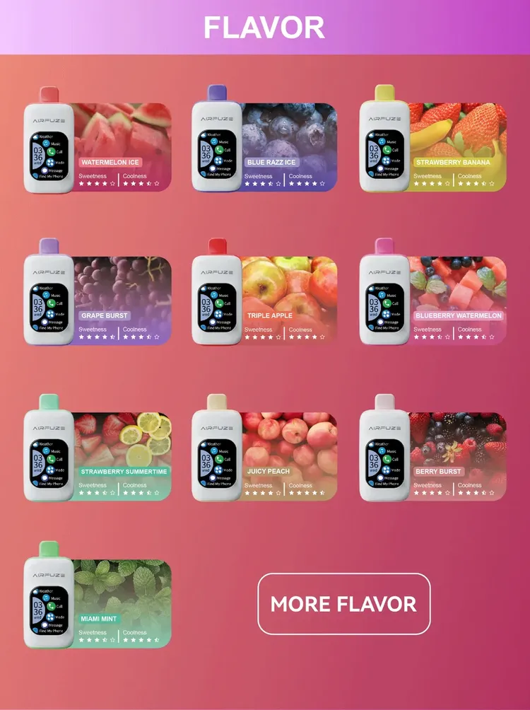AirFuze Smart 30K Flavor Chart