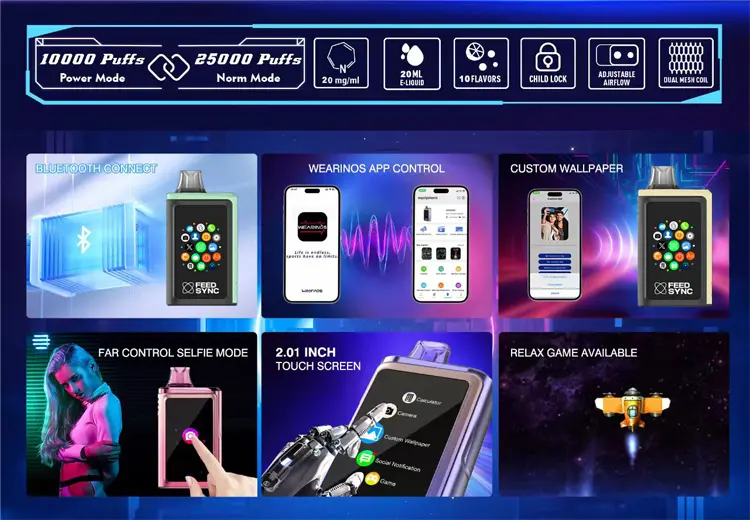 Smart Disposable Vape Touchscreen Features Smart Disposable Vape Feature Overview