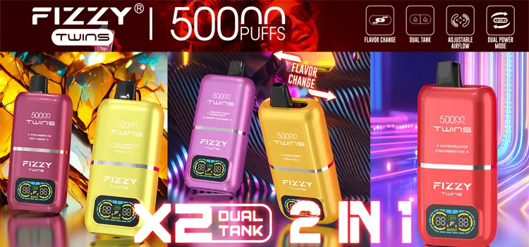 Fizzy Twins 50000 Puffs Dual Tank Disposable Vape Showcase