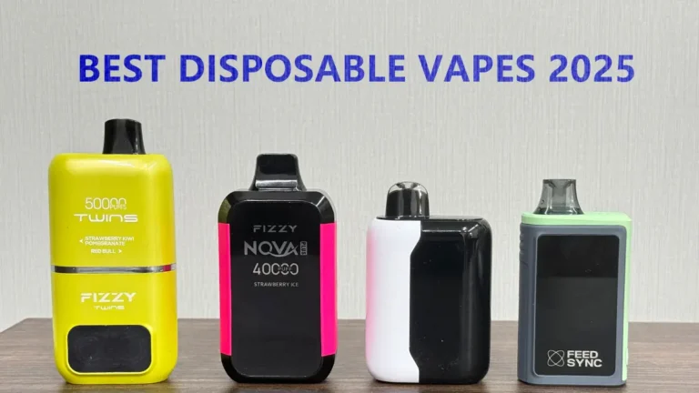 Best disposable vapes 2025 lineup including Feed Sync 25K, Fizzy Twins 50K, and Fizzy Nova Plus 40K