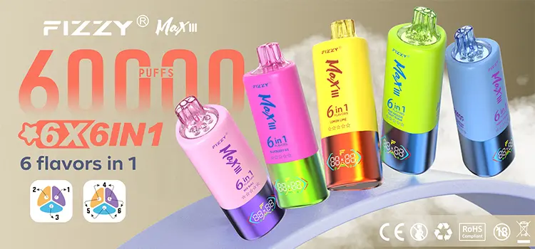Fizzy Max III 60000 Puffs 6-in-1 Disposable Vape Fizzy Max III 60000 Puffs Disposable Vape