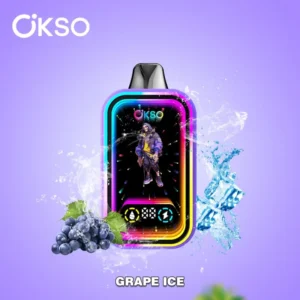 OKSO Magic Mirror 50K Disposable Vape in Grape Ice, 50,000 puffs, rechargeable Type-C, bold grape flavor with cool menthol.