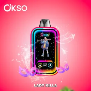 OKSO Magic Mirror 50K Disposable Vape Lady Killa flavor, 50,000 puffs, dual mesh coil, unique mixed-fruit profile with a cool finish.