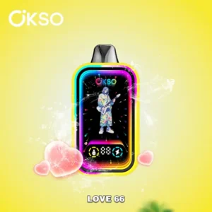 OKSO Magic Mirror 50K Disposable Vape Love 66 flavor with 50,000 puffs, dual mesh coil and an exotic tropical blend.