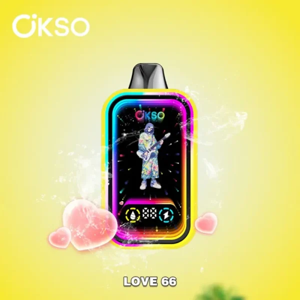 OKSO Magic Mirror 50K Disposable Vape Love 66 flavor with 50,000 puffs, dual mesh coil and an exotic tropical blend.