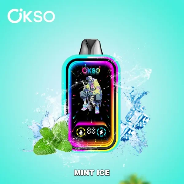 OKSO Magic Mirror 50K Disposable Vape in Mint Ice delivering 50,000 puffs, clean mint flavor, dual mesh coil and Type-C recharge.